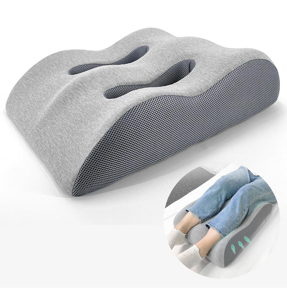 Memory Foam Leg Support Pillow, Leg Elevation Pillow for Sleeping, Swelling, Rest, Reading