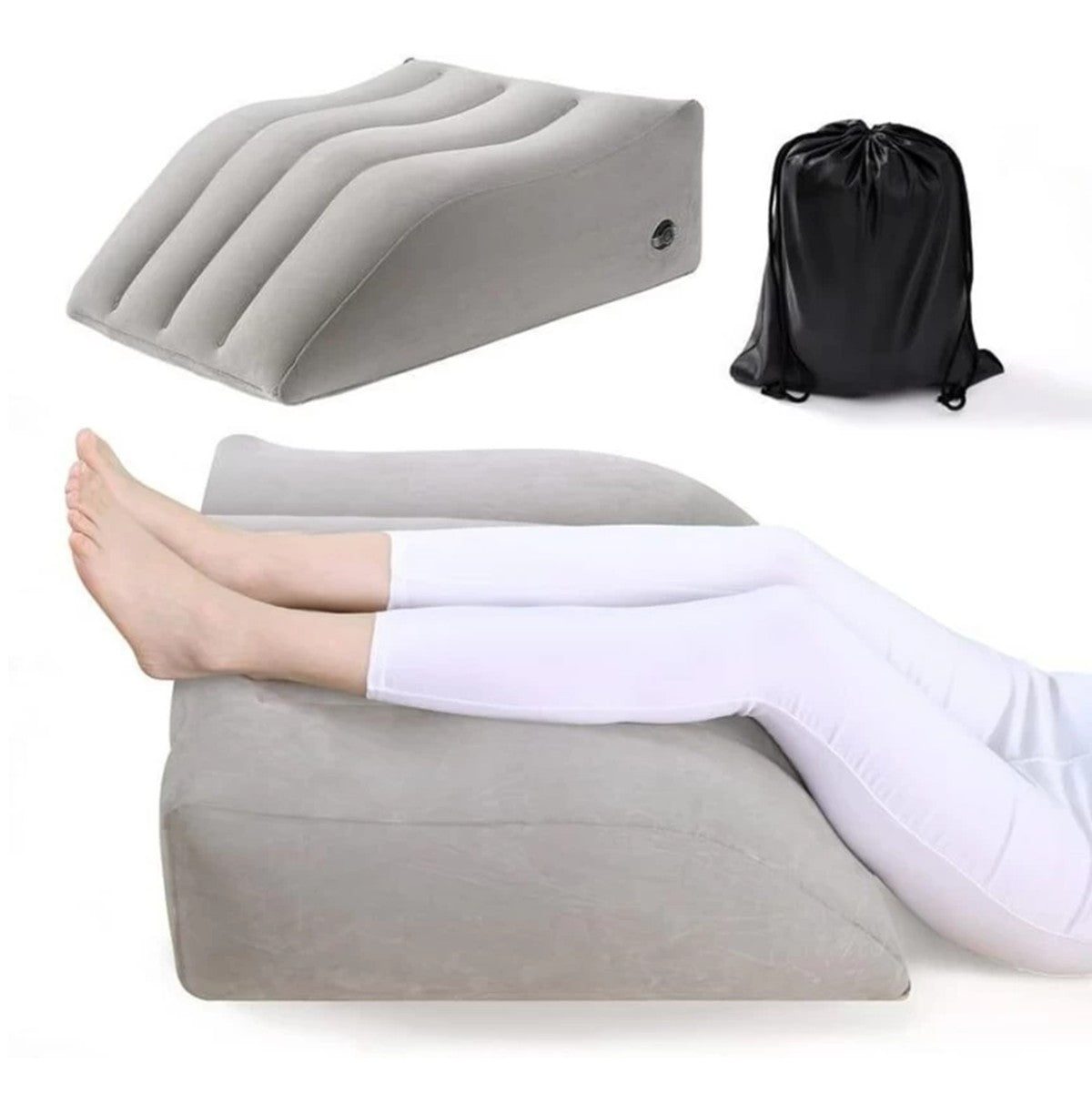 Inflatable Leg Support Pillow, Leg Elevation Pillow for Sleeping, Swelling, Rest, Reading