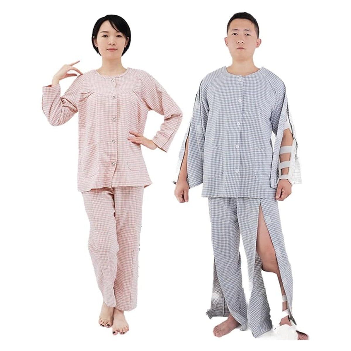 Patients Nursing Clothes Men Ladies For Disability Dialysis Fracture Patient Elderly (Long Pants And Shirt)