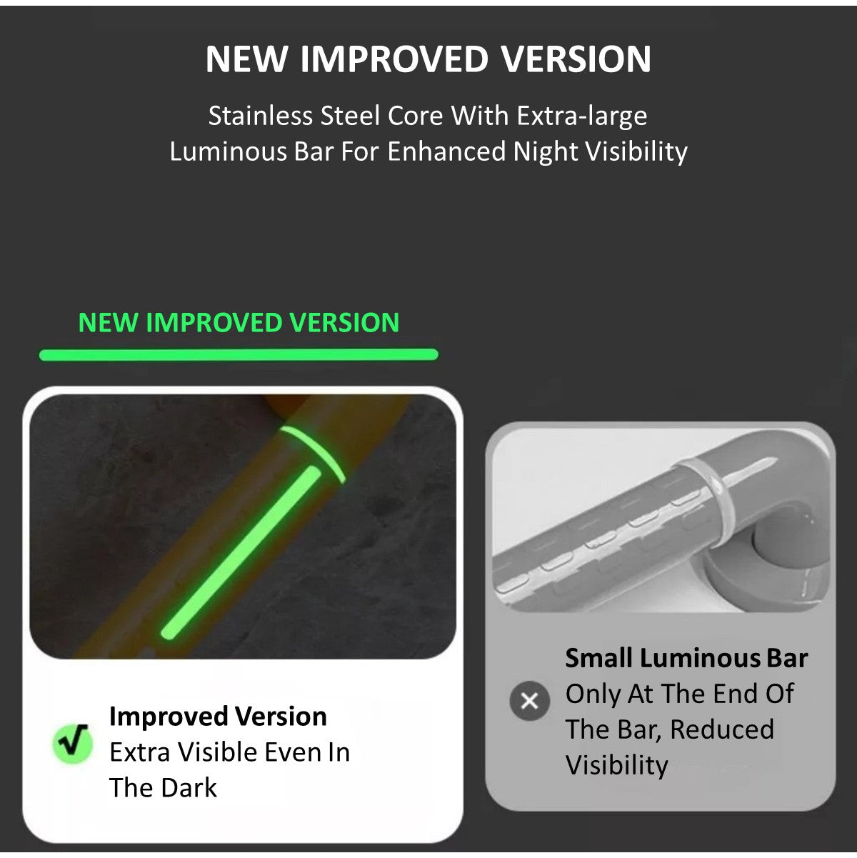 Safety Handle Bar with Luminous Effect