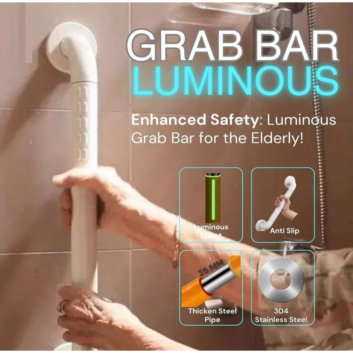 Safety Handle Bar with Luminous Effect
