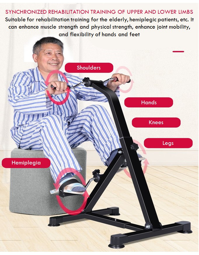 Hands and Legs Foldable Pedal Exerciser Bike Fitness Upper Lower Limb Rehabilitation Bicycle
