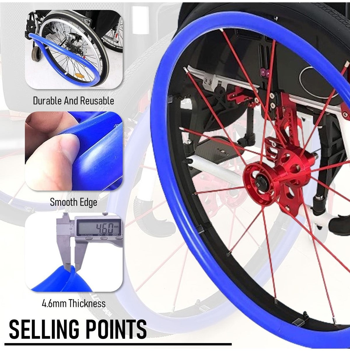 Wheelchair Push Rim Covers Non-Slip Wear-Resistant Protective Rim Covers COMES IN A PAIR