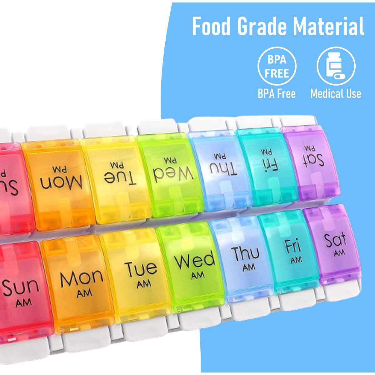 Medicine Case Box Weekly Pill Organizer Box Reminder And Planner Portable Pill Box
