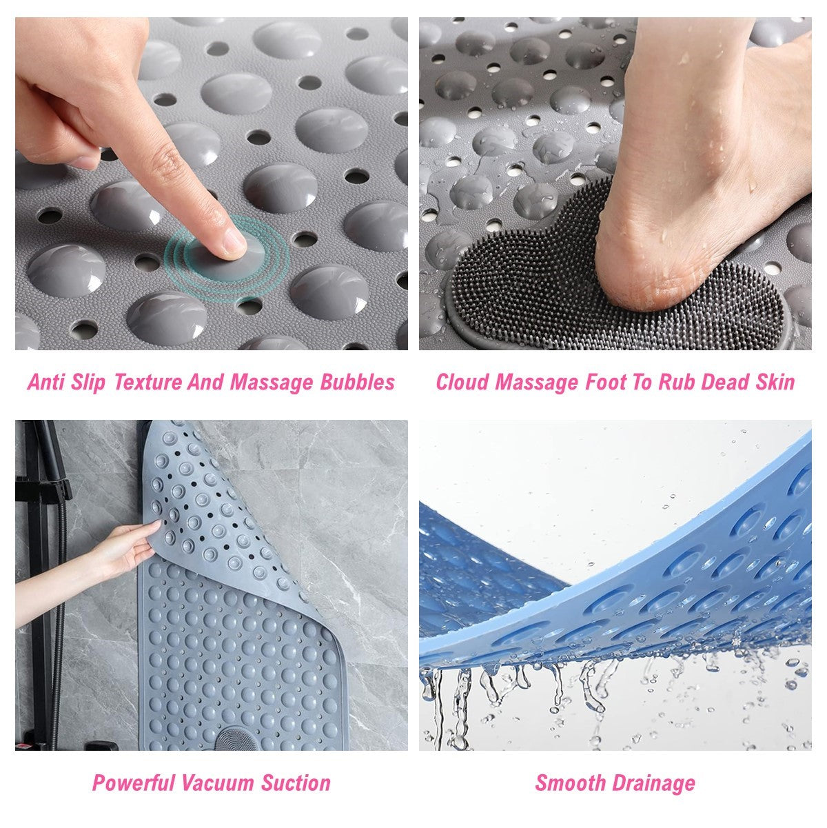 PVC Anti-Slip Suction Cup Home Living Toilet Bathroom Floor Mat