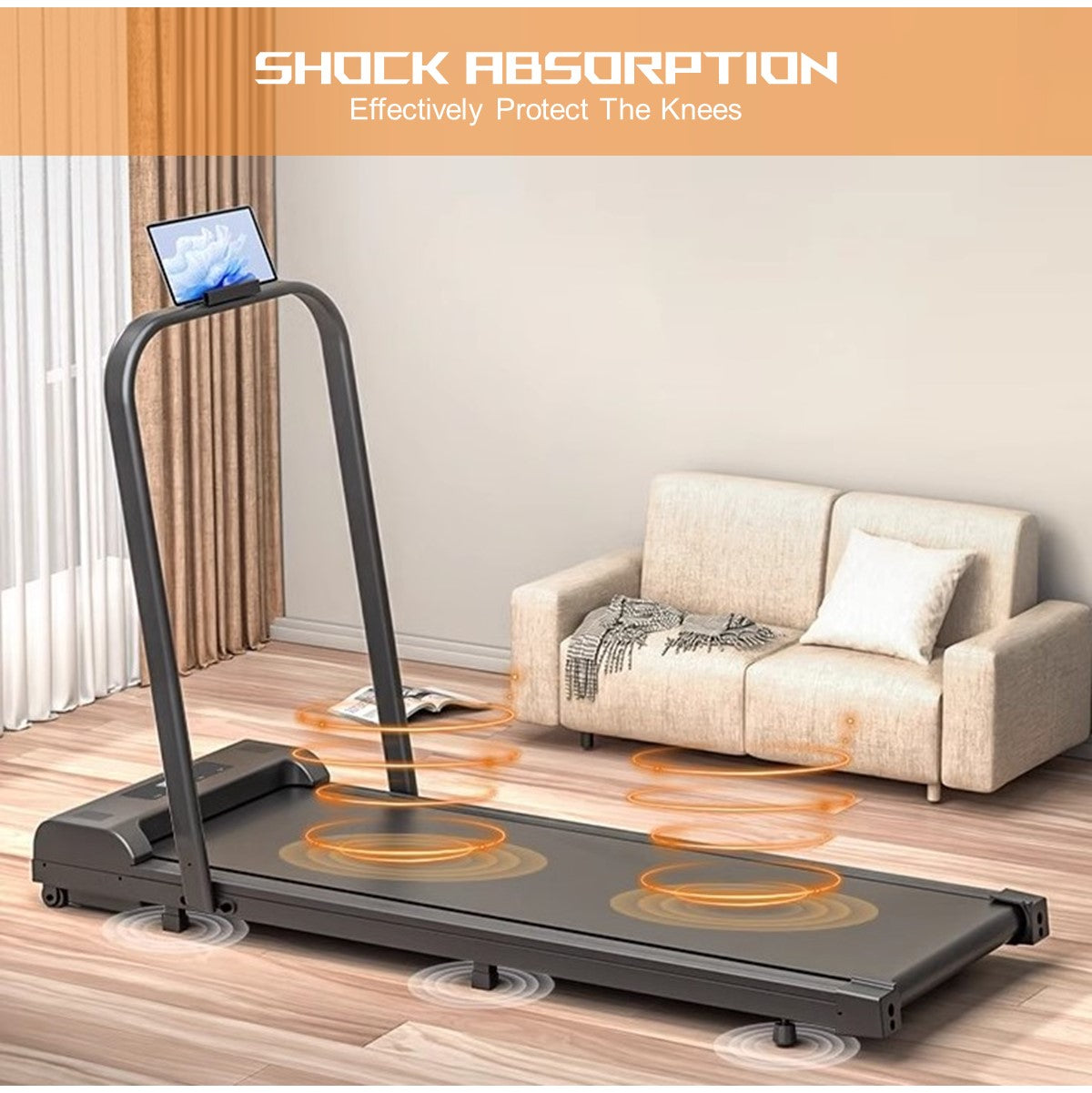 Foldable Electric Treadmill Compact Space-Saving Running Machine Walking Pad