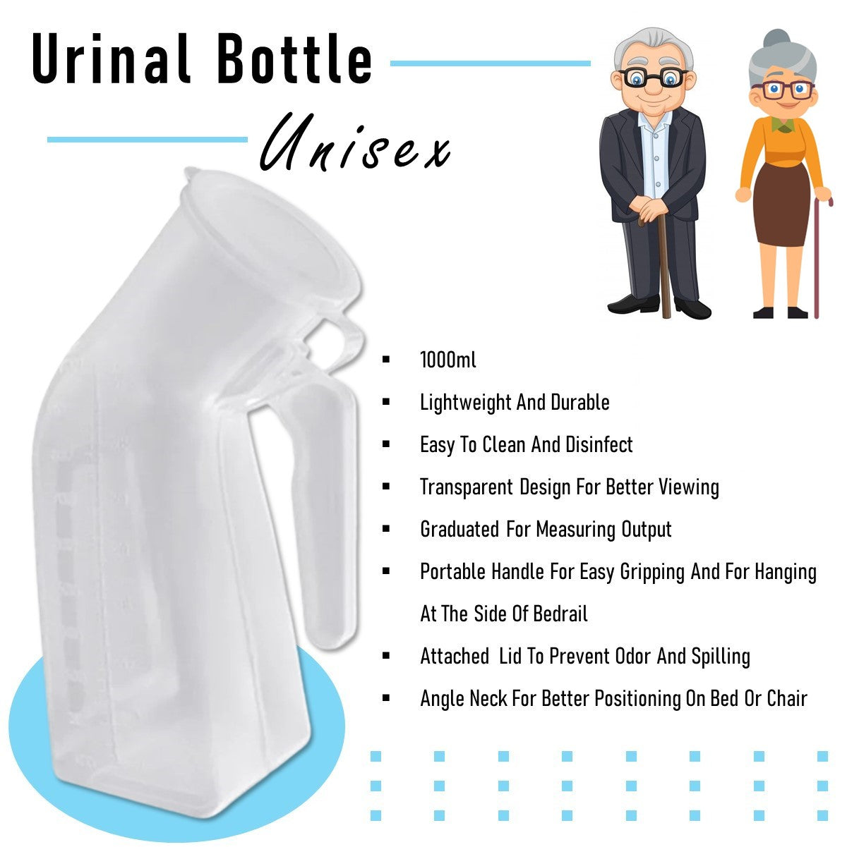 Portable Transparent Urinal Bottle