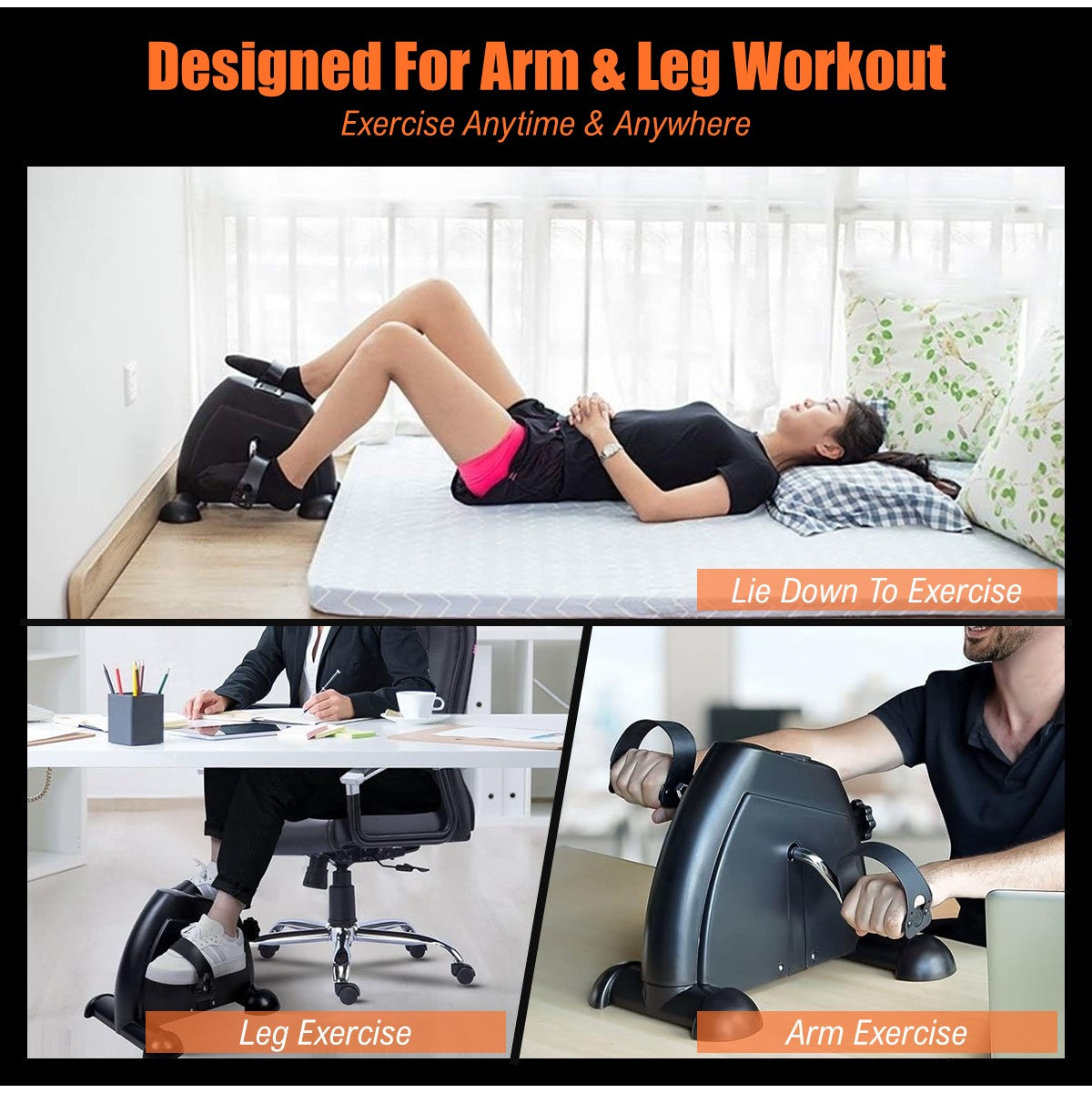 Upgraded Pedal Exerciser Bike Fitness Bike Multifunctional Treadmill Bicycle With Electronic LCD Display