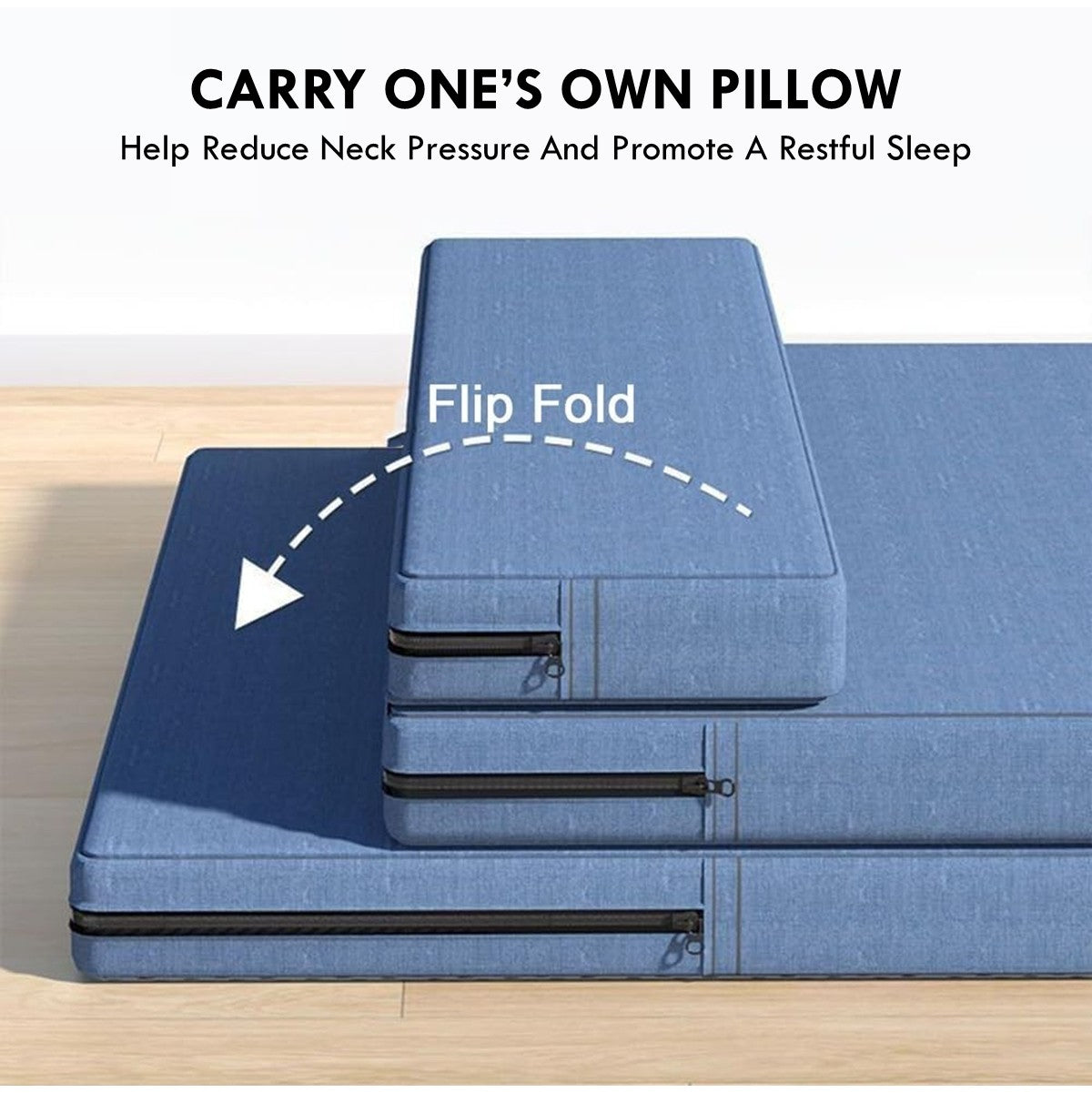 Four Fold Mattress Multifunctional Portable Folding Bed Lightweight Reclining Bed