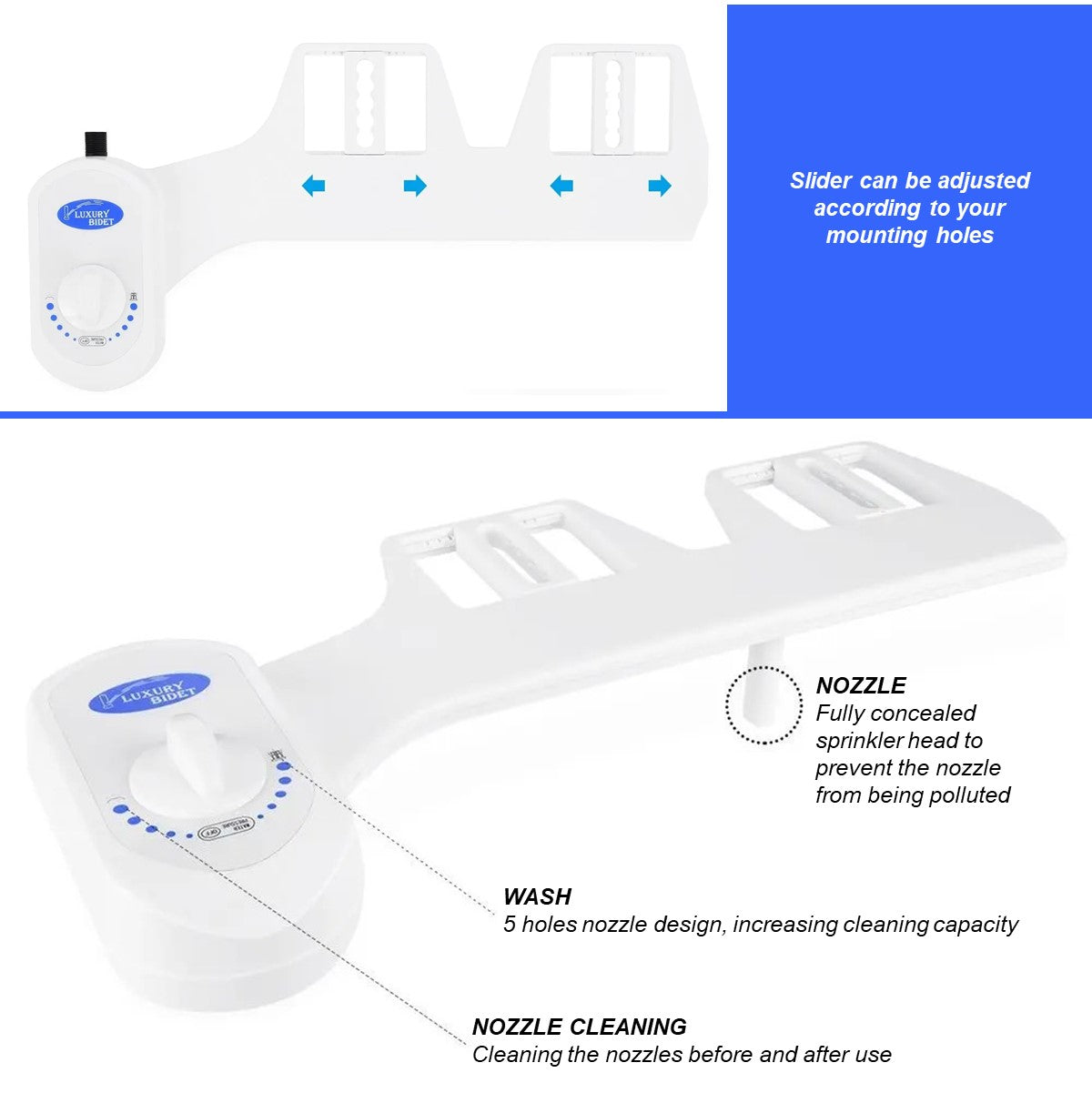Bathroom Toilet Bidet Water Spray Bidet Toilet Attachment Self-Cleaning