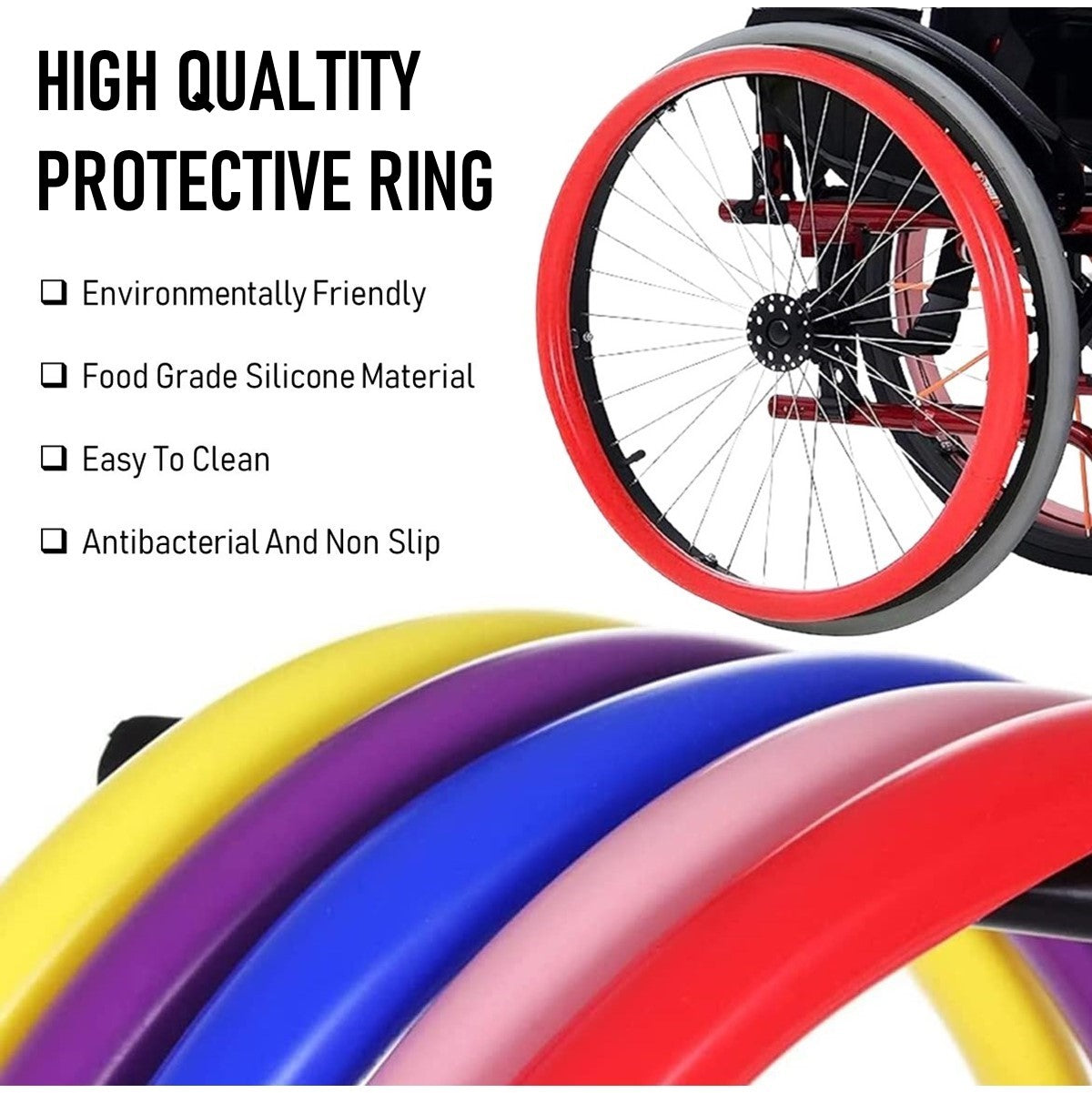 Wheelchair Push Rim Covers Non-Slip Wear-Resistant Protective Rim Covers COMES IN A PAIR