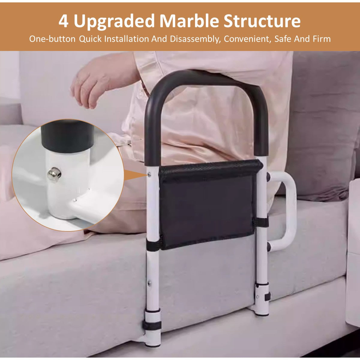 Bedside Armrest Grab Bar Safety Handrail