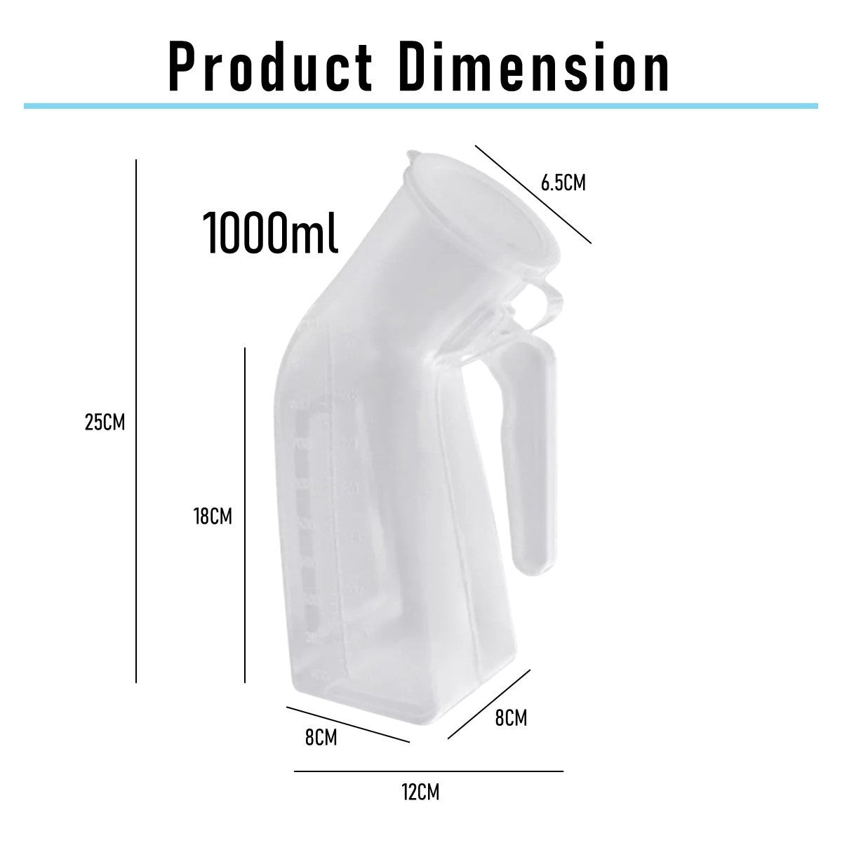Portable Transparent Urinal Bottle