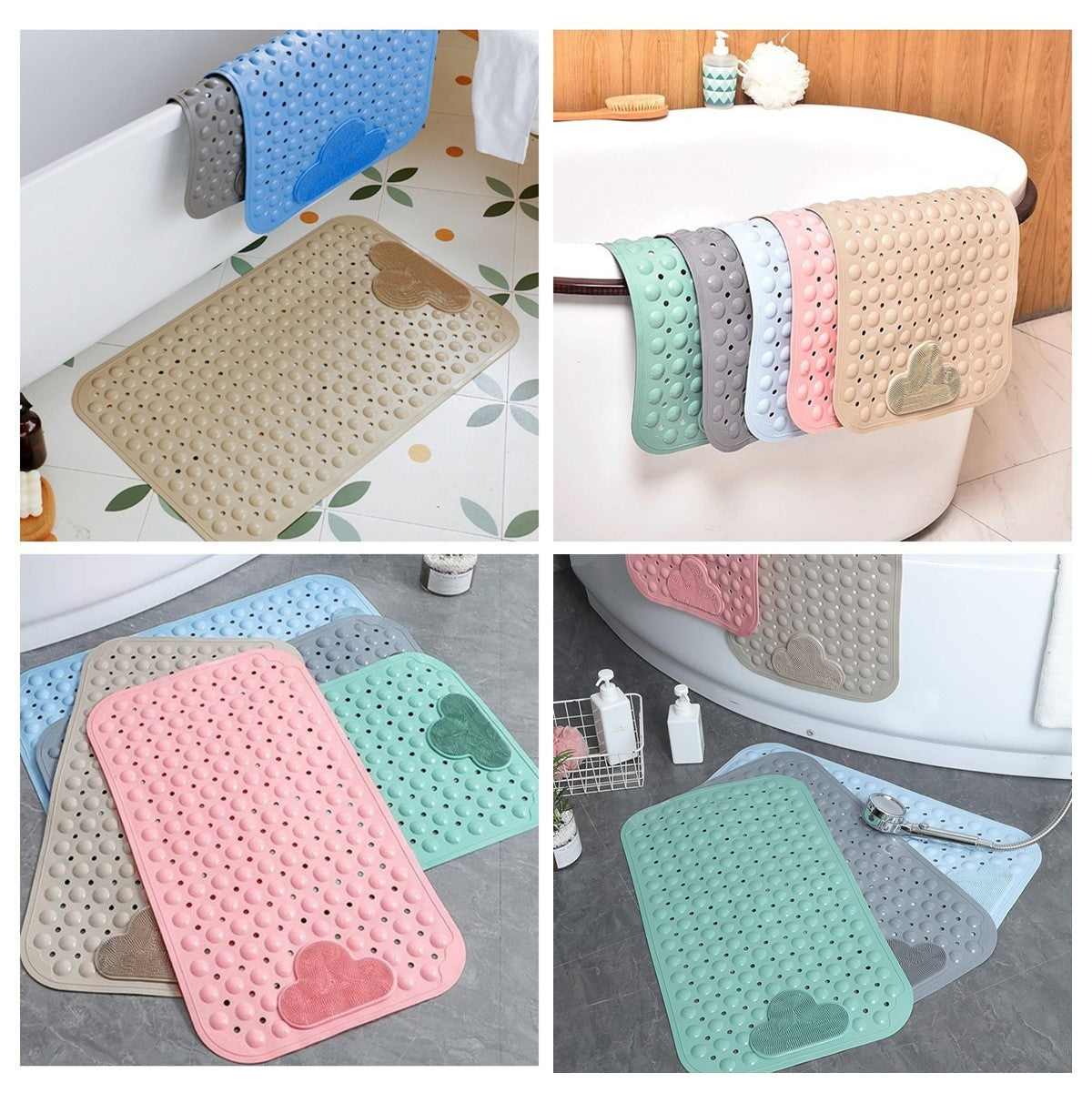 PVC Anti-Slip Suction Cup Home Living Toilet Bathroom Floor Mat