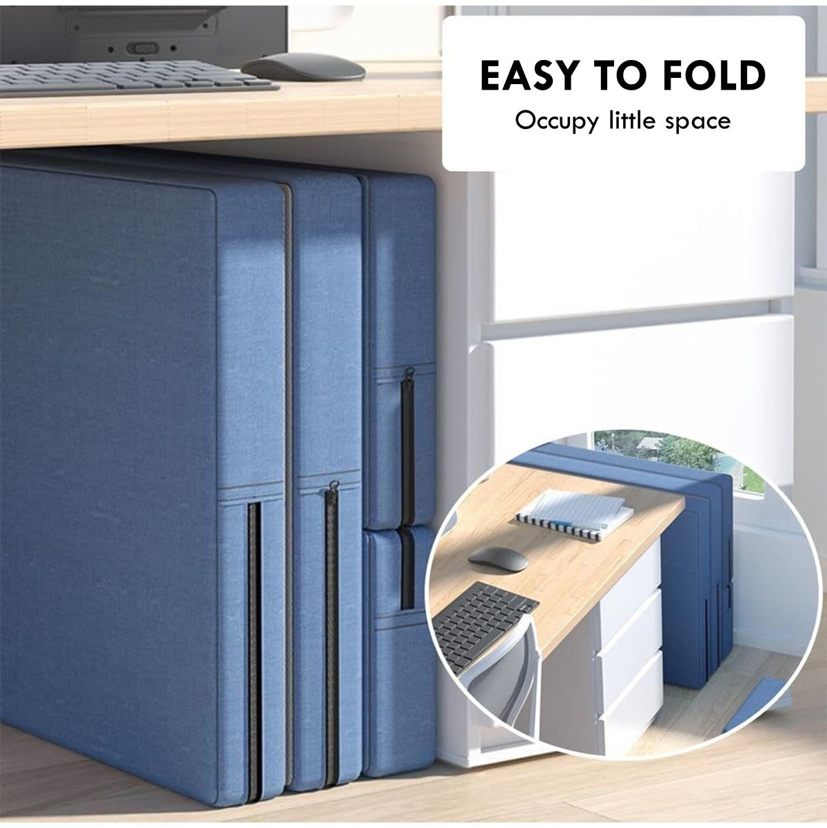 Four Fold Mattress Multifunctional Portable Folding Bed Lightweight Reclining Bed