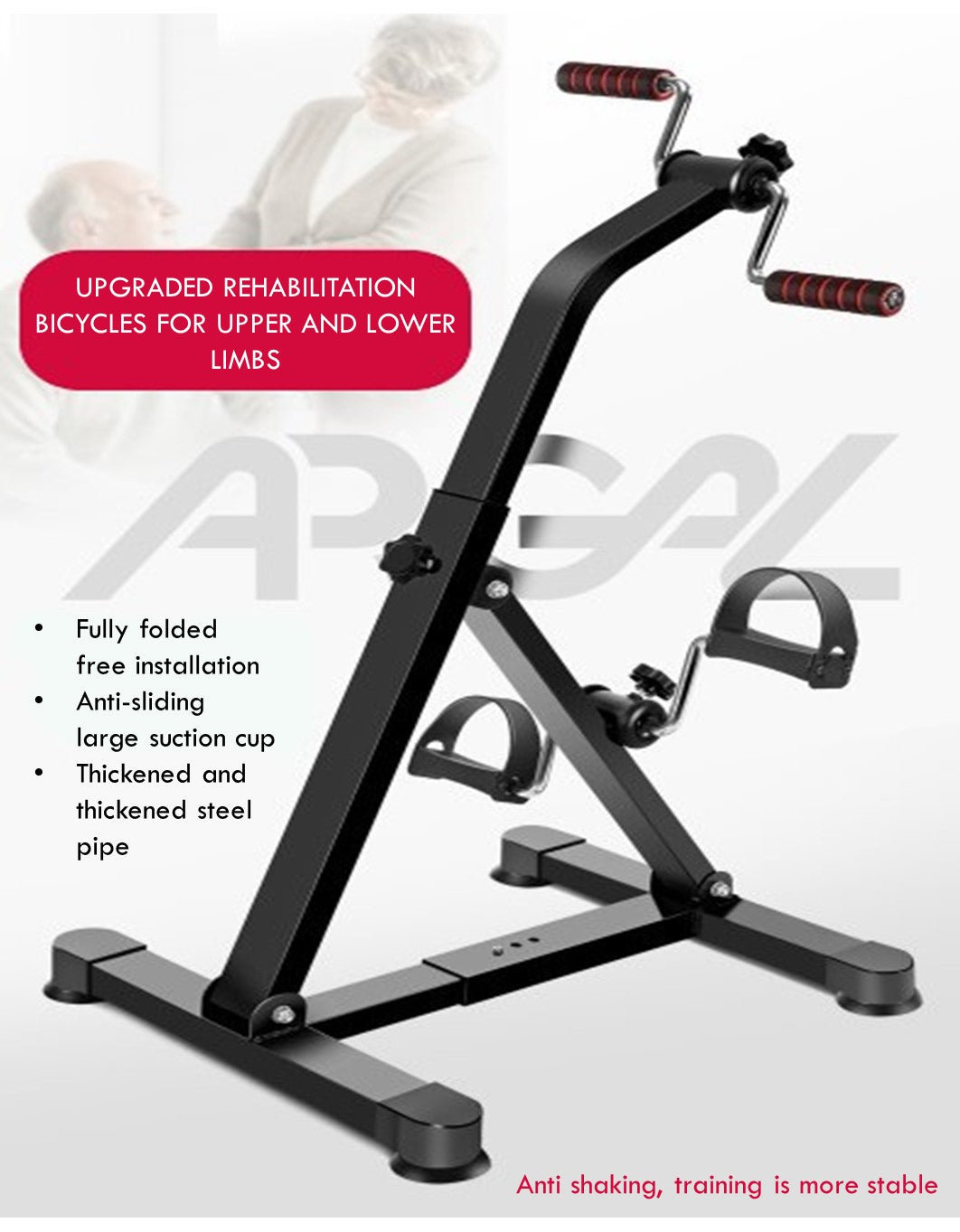 Hands and Legs Foldable Pedal Exerciser Bike Fitness Upper Lower Limb Rehabilitation Bicycle