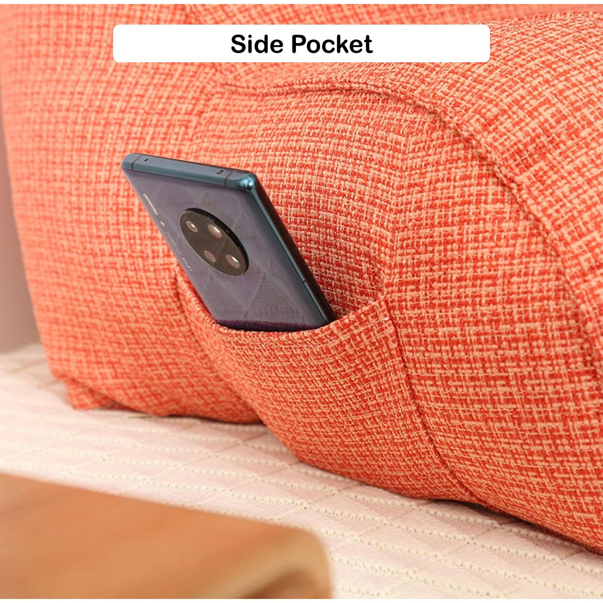 Large Memory Foam Backrest Pillow With Support Arms And Detachable Neck Pillow