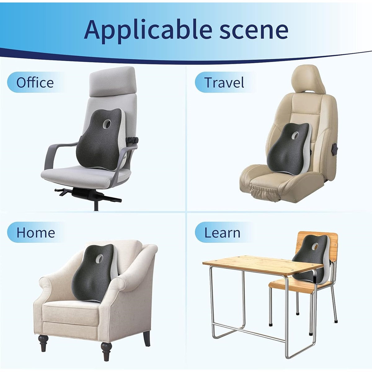 Memory Foam Back Lumbar Support Seat Cushion Pad Pillow