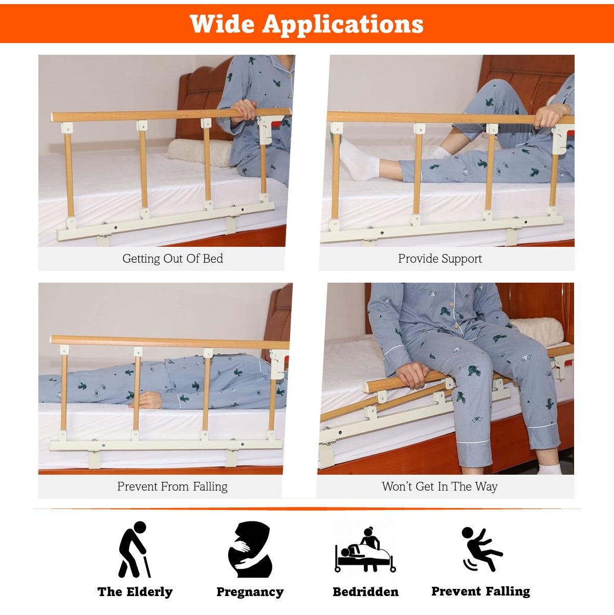 Folding Bed Guardrail Bed Rail Safety Assist Handle Bed Railing Guard Rails For Elderly Bedridden Pregnancy