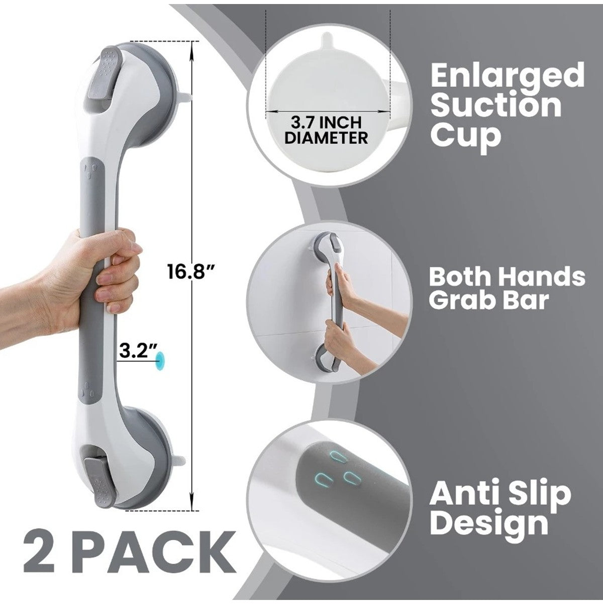 Safety Shower Helping Handle Anti Slip Grab Bar For Elderly And Kids