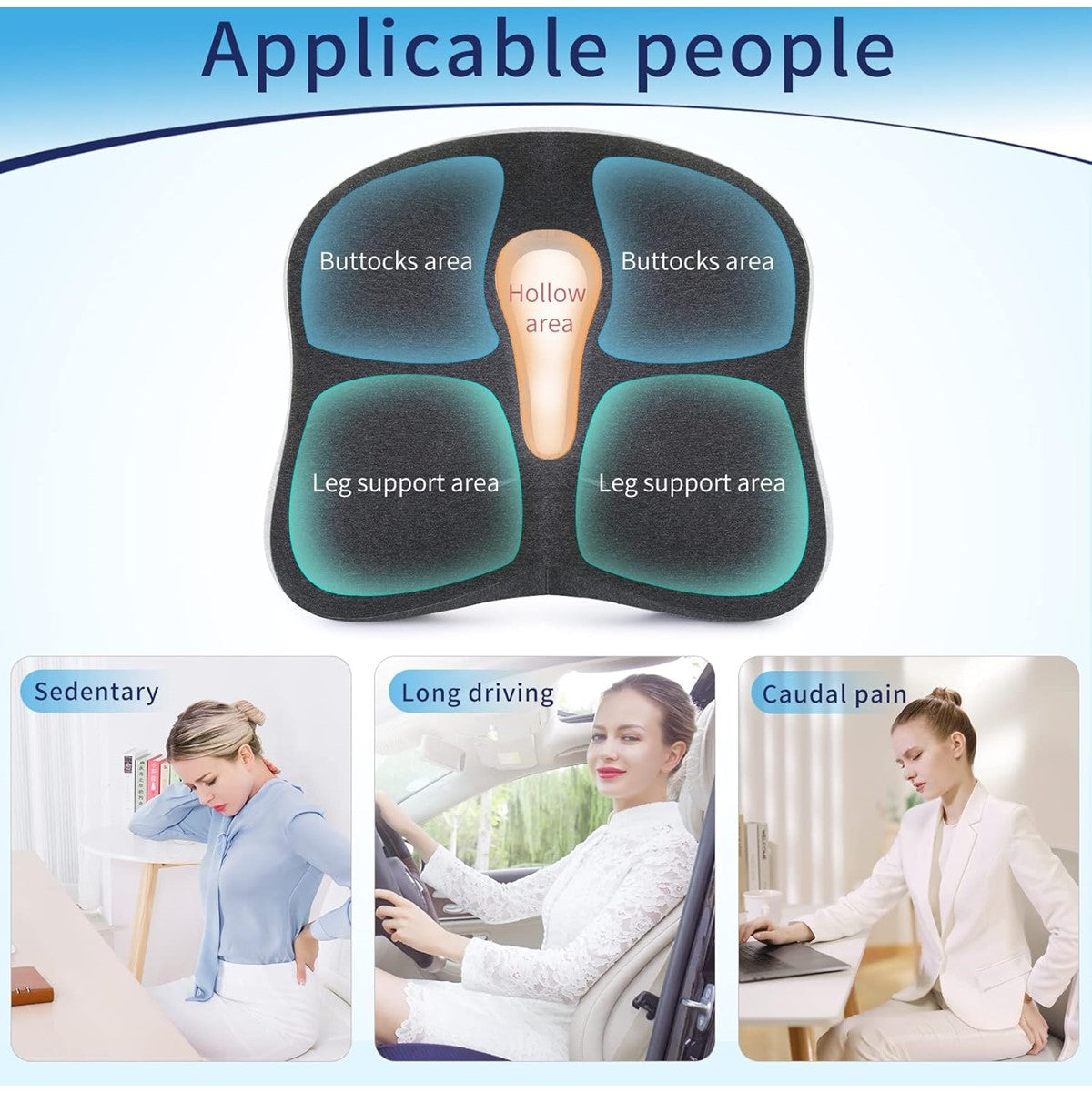 Memory Foam Back Lumbar Support Seat Cushion Pad Pillow