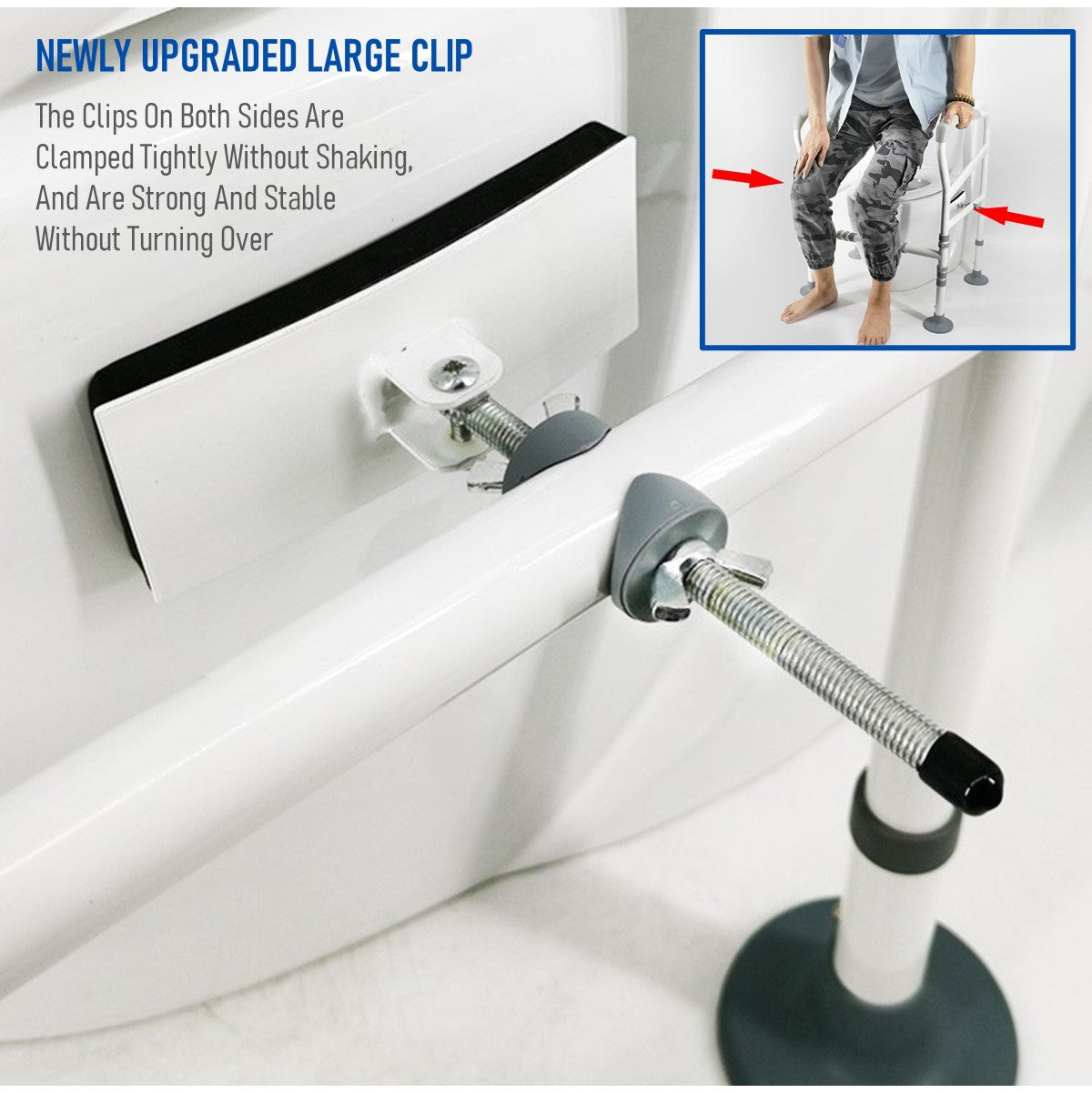 Adjustable Safety Rail Toilet Bowl Frame