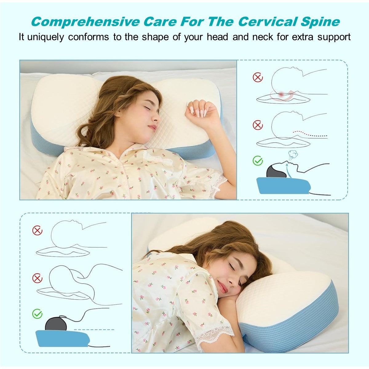 Cervical Pillow For Neck And Shoulder Pain Relief, Contour Memory Foam Pillows For Sleeping