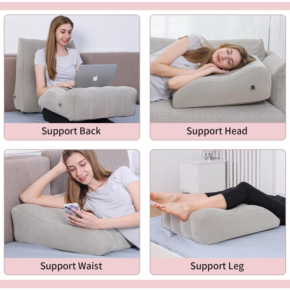 Inflatable Leg Support Pillow, Leg Elevation Pillow for Sleeping, Swelling, Rest, Reading