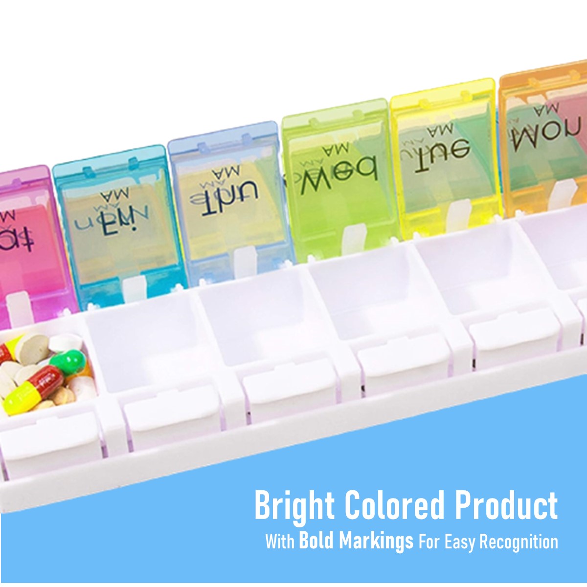 Medicine Case Box Weekly Pill Organizer Box Reminder And Planner Portable Pill Box