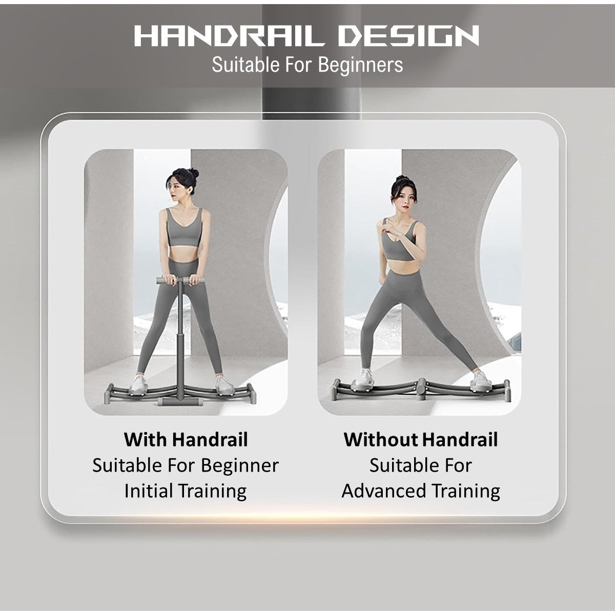 2 In 1 Foldable Leg Sliders Home Gym Equipment With Adjustable Handrail | Home Ski Machine Leg Exercise Machine