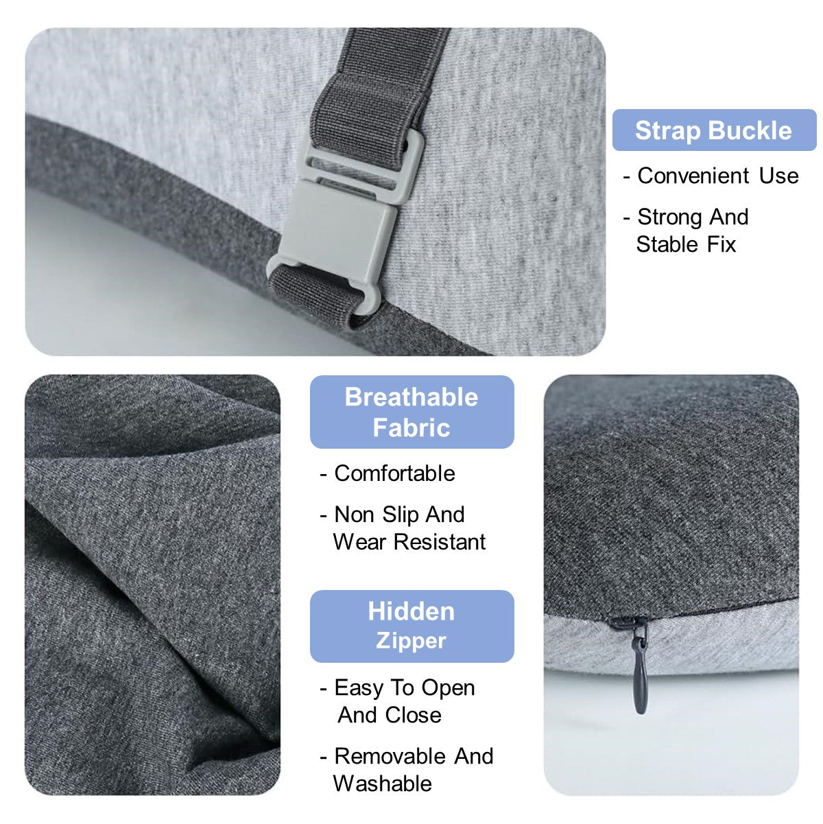 Premium Memory Foam Back Lumbar Support Seat Cushion Pad