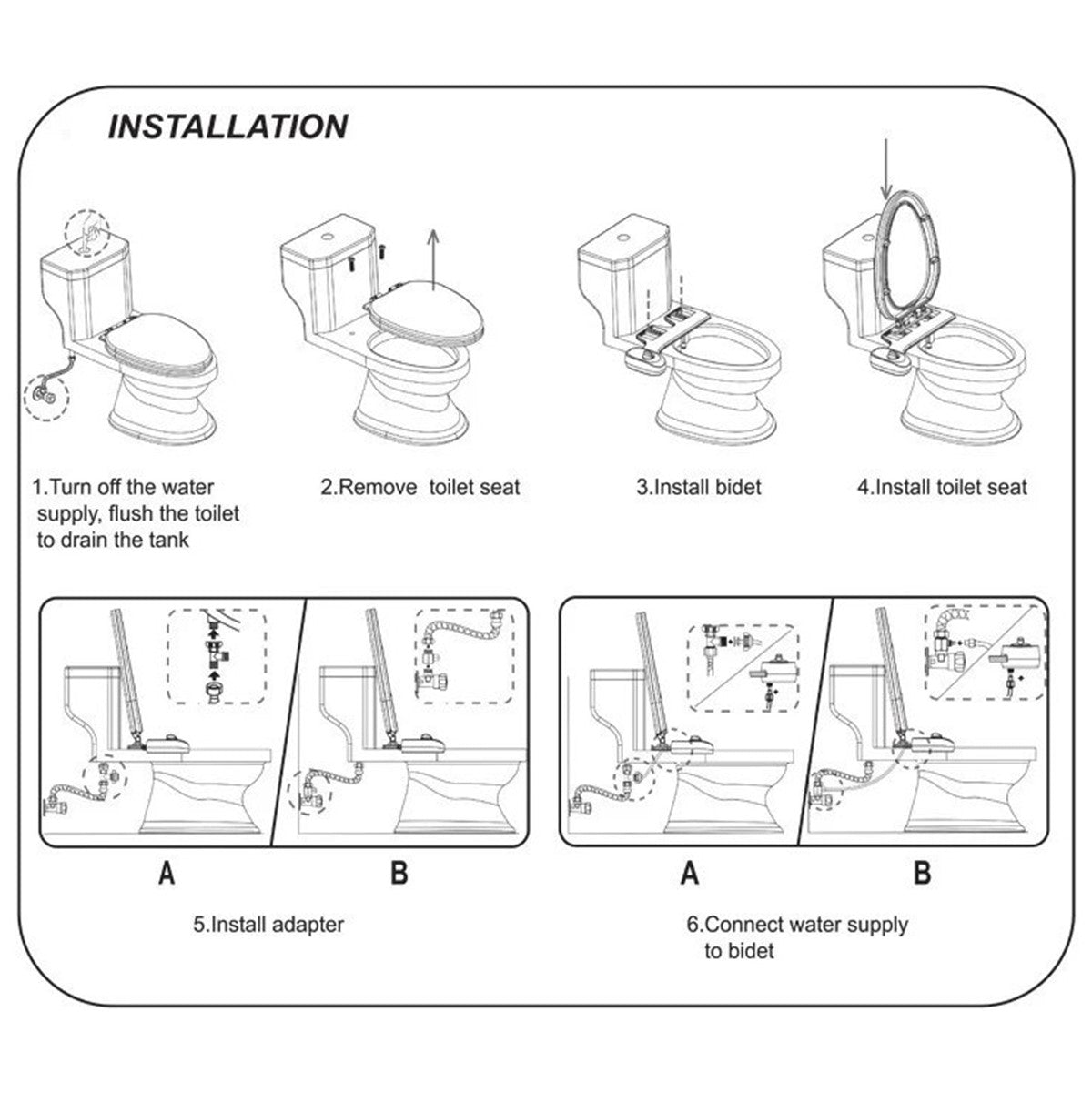 Bathroom Toilet Bidet Water Spray Bidet Toilet Attachment Self-Cleaning