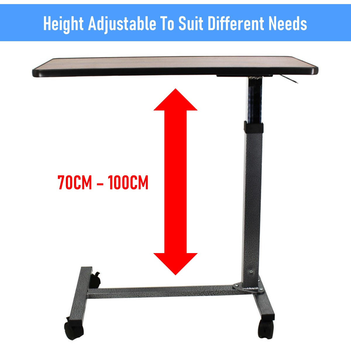 Mobile Adjustable Wheelchair Patient Dining Hospital Ward Bedside Nursing Table