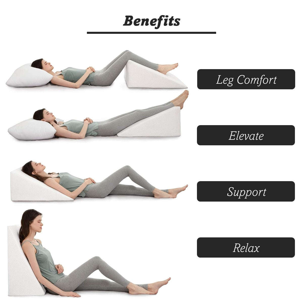 Big Wedge Pillow Leg Elevation Reading Pillow Back Support Wedge Pillow Prevent Acid Reflux Waist Protection Pillow