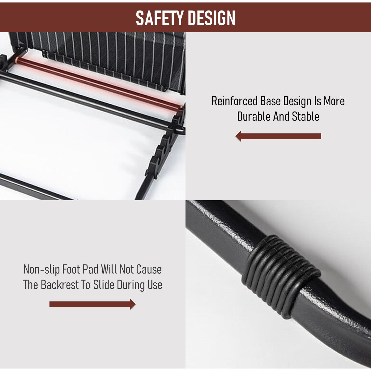Foldable Reclining Backrest with Armrests