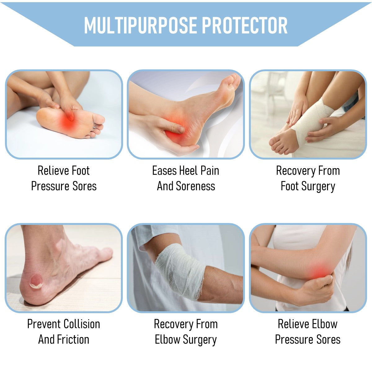 Elbow Heel Cushion Protector Recovering Foot Care Ankle Care Bed Sore Pillow Protector (A Pair)