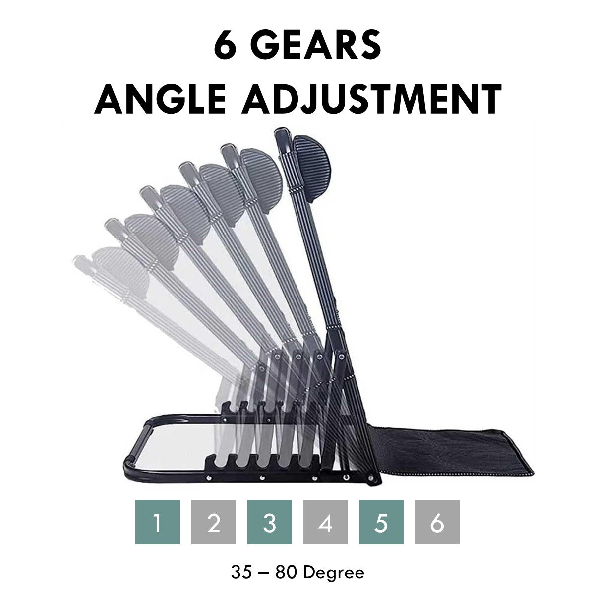 Foldable Reclining Backrest Lazy Chair Adjustable Angle Foldable Back Support