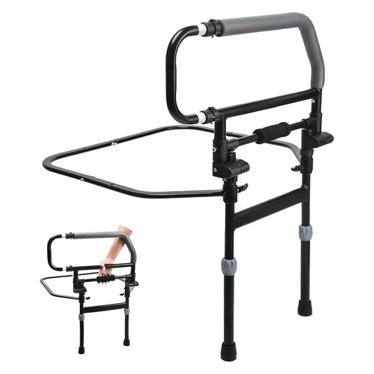 180 Degree Fold Down Bedside Armrest Grab Bar Safety Handrail With Extendable Armrest And Luminous Light (Floor Type)