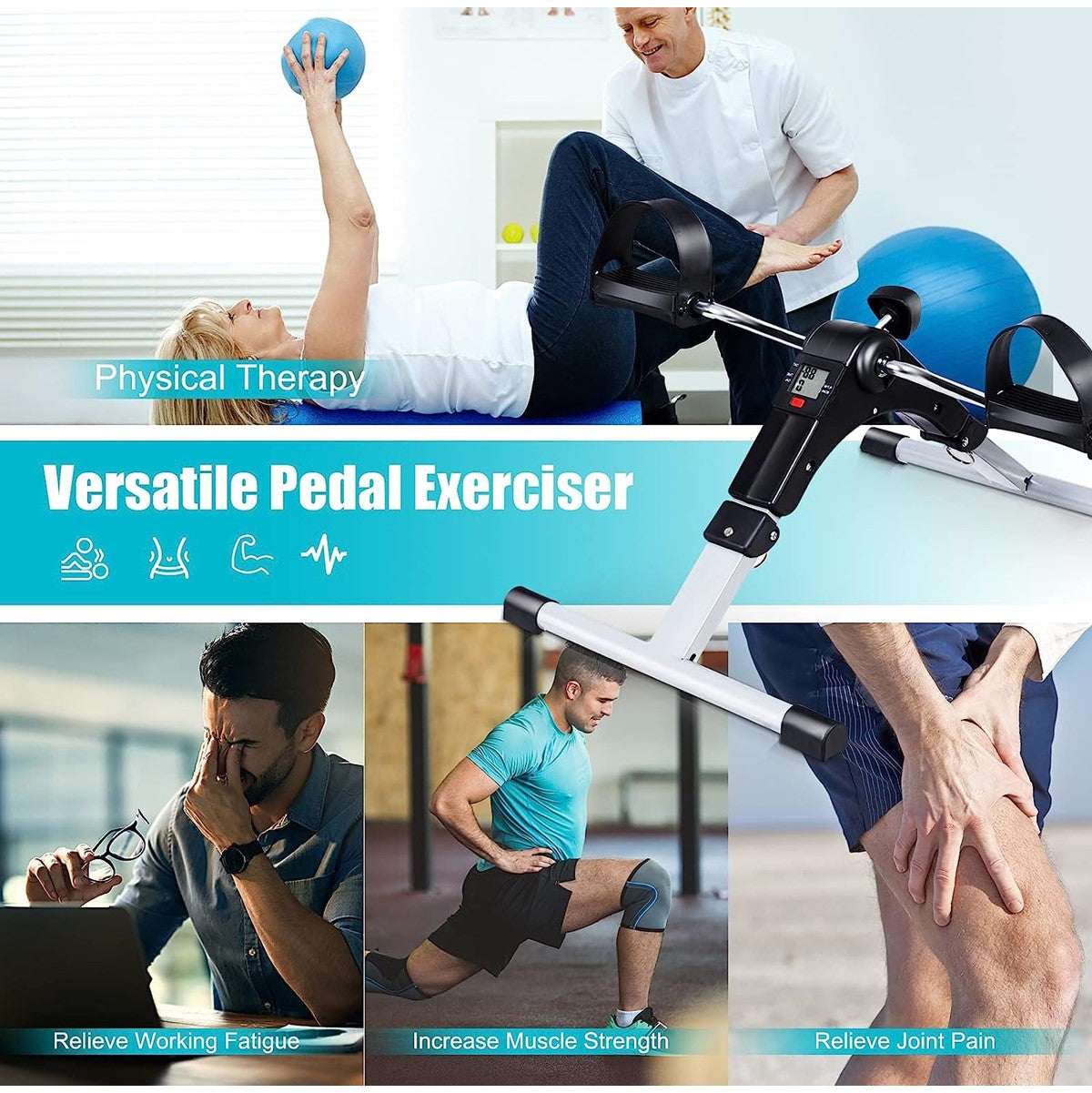 Pedal Exerciser Sports Fitness Physio Equipment with Electronic Display