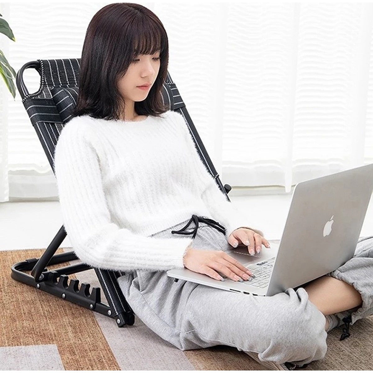 Foldable Reclining Backrest Lazy Chair Adjustable Angle Foldable Back Support