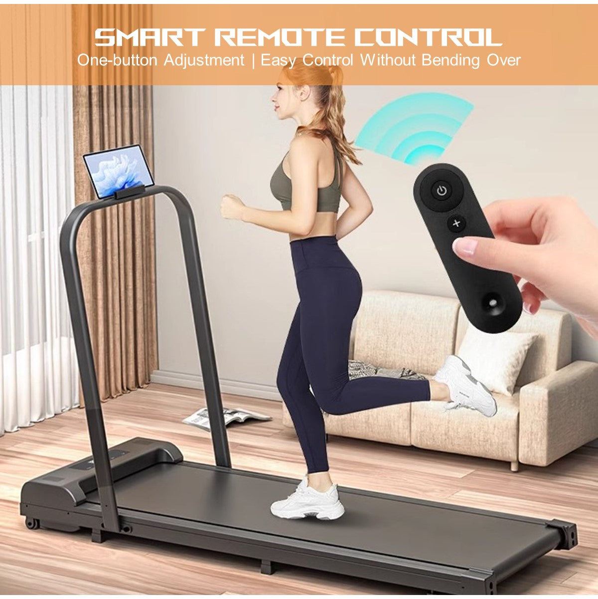Foldable Electric Treadmill Compact Space-Saving Running Machine Walking Pad