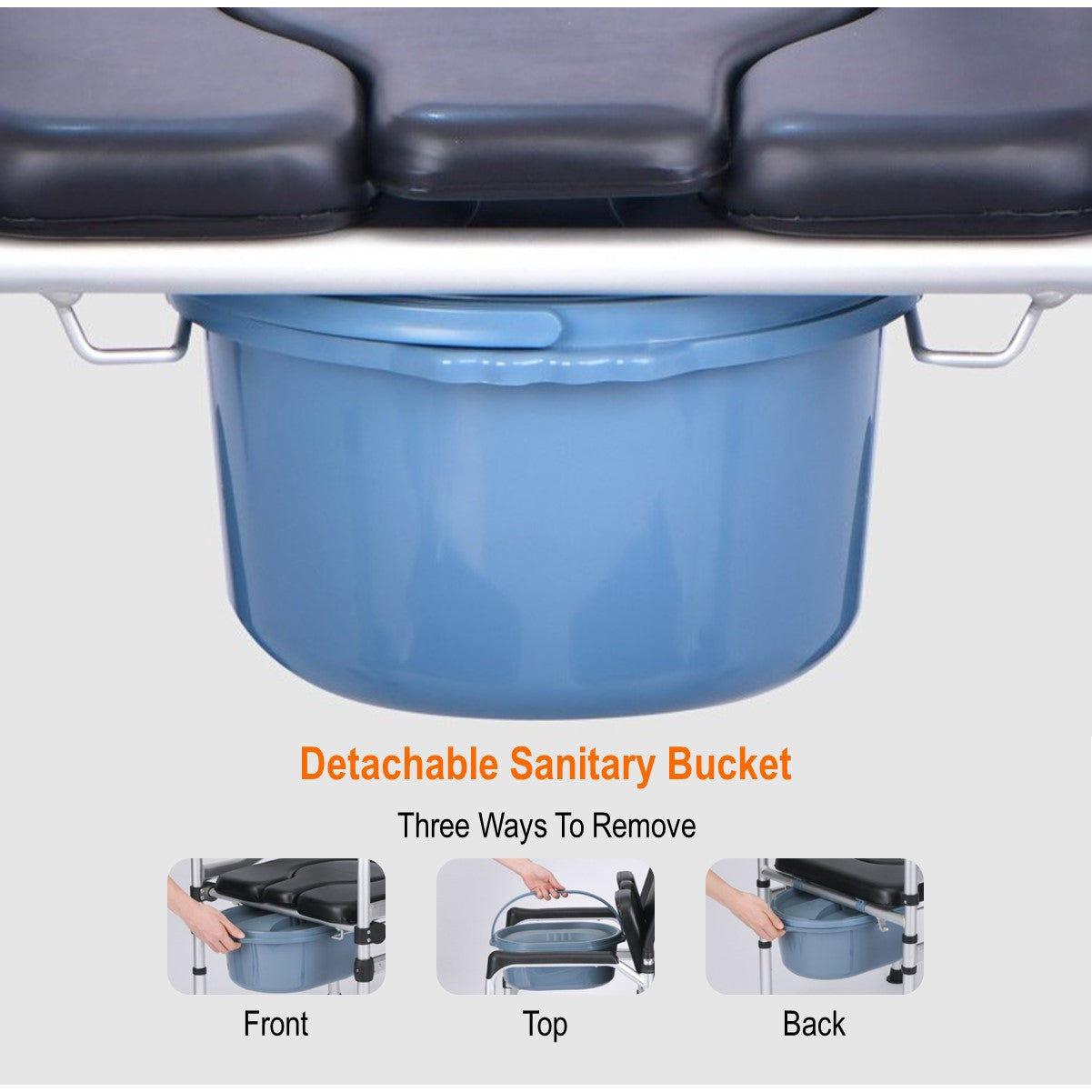 Foldable Commode Chair With Height Adjustment
