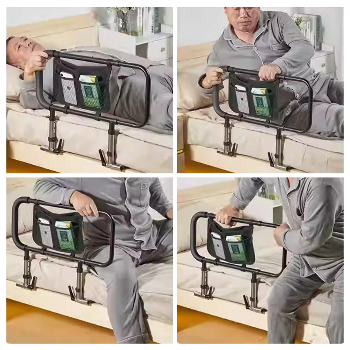 Bedside Armrest Grab Bar Safety Handrail With Extendable Armrest