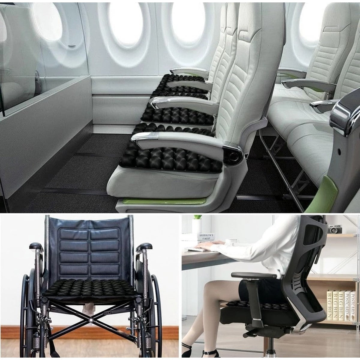 Air Inflatable Anti-Sore Seat Cushion 3D Pressure Relief Chair Pad For Wheelchair