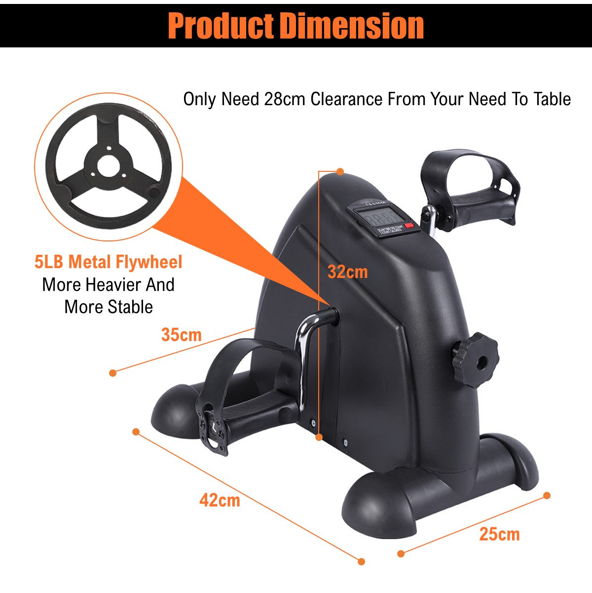 Upgraded Pedal Exerciser Bike Fitness Bike Multifunctional Treadmill Bicycle With Electronic LCD Display