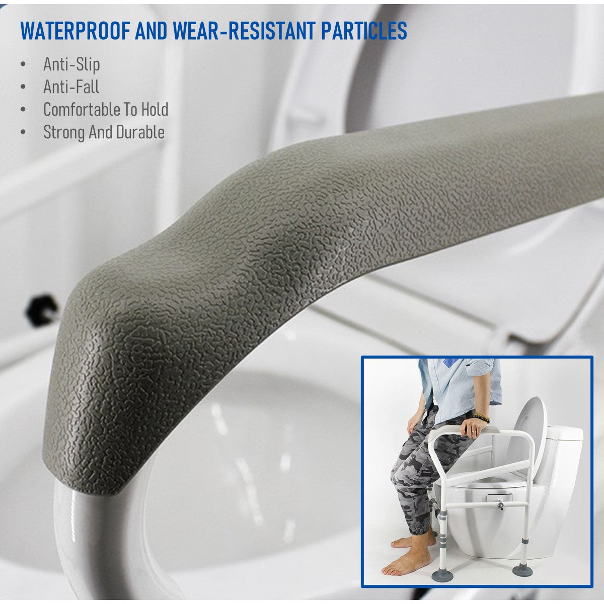 Adjustable Safety Rail Toilet Bowl Frame