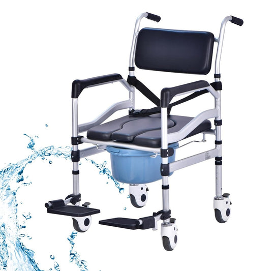 Foldable Commode Chair Aluminum Alloy With Height Adjustment