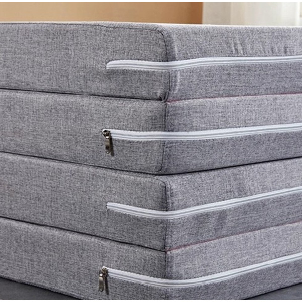 Four Fold Mattress Multifunctional Portable Folding Bed Lightweight Reclining Bed