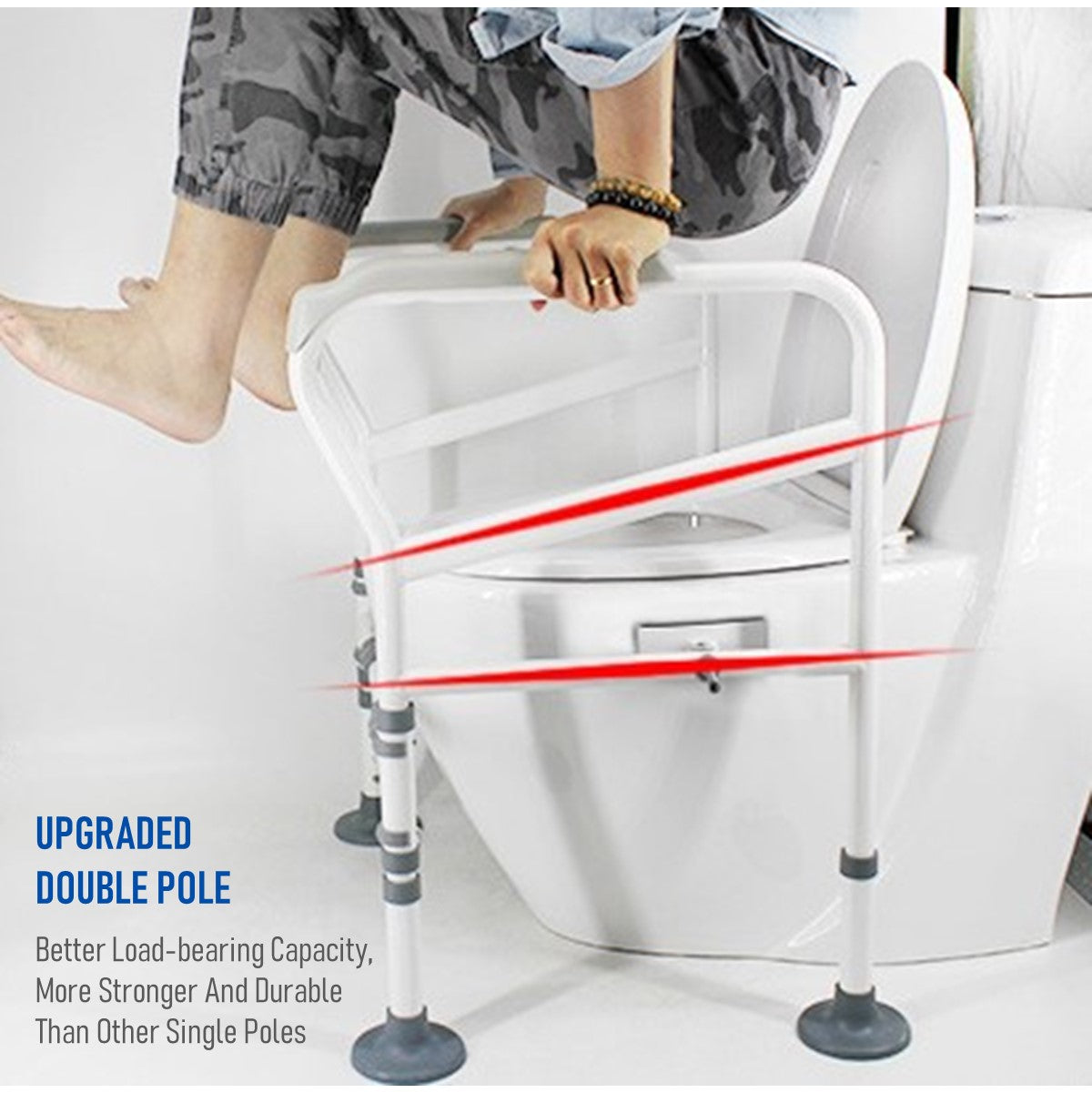 Adjustable Safety Rail Toilet Bowl Frame