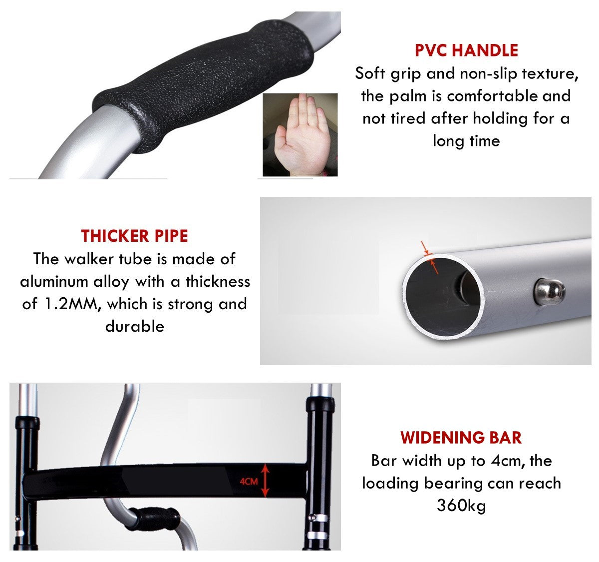 3 in 1 Adjustable Foldable Elderly Walking Frame Toilet Support with Shower Board and Wheels